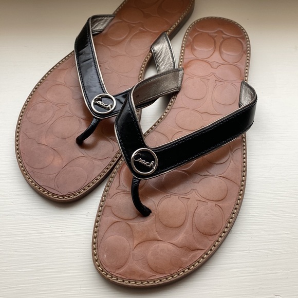 COACH Deney Embossed Calf Sandal - 10B - Picture 7 of 10